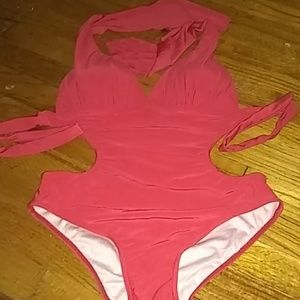 Red Cutout Monokini